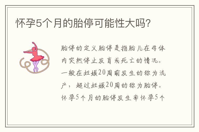 怀孕5个月的胎停可能性大吗？