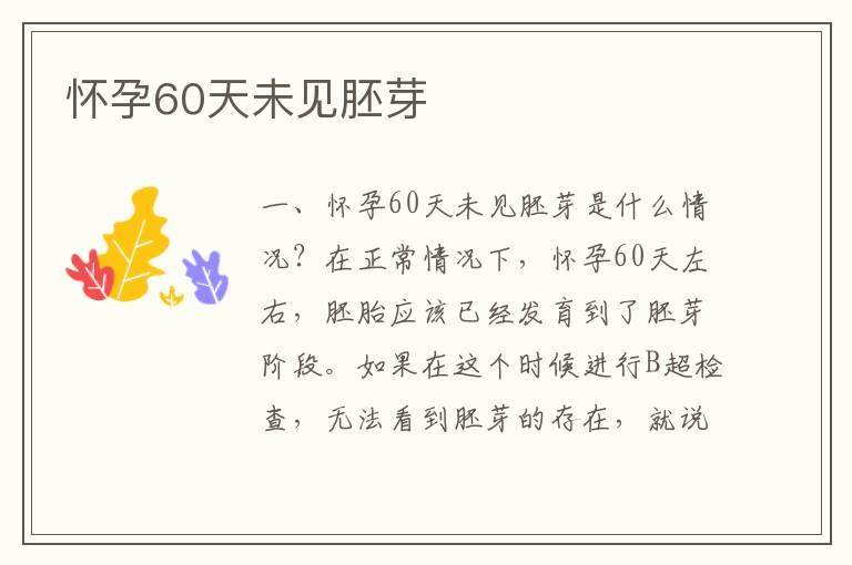 怀孕60天未见胚芽