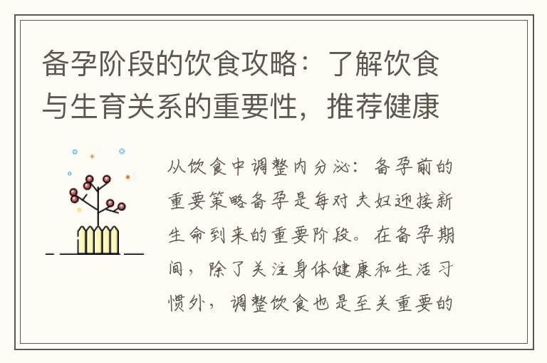 备孕阶段的饮食攻略：了解饮食与生育关系的重要性，推荐健康食谱