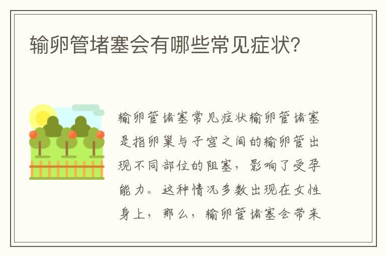 输卵管堵塞会有哪些常见症状？