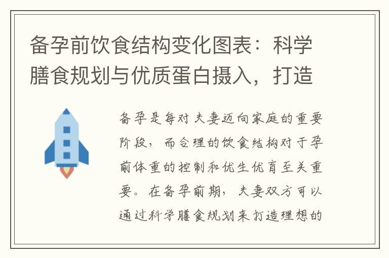 备孕前饮食结构变化图表：科学膳食规划与优质蛋白摄入，打造理想孕前体重，增加受孕机会