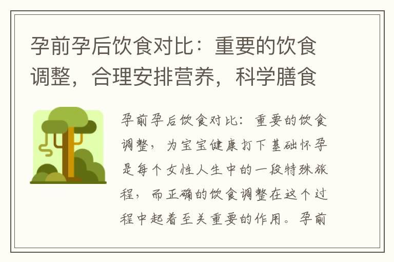 孕前孕后饮食对比：重要的饮食调整，合理安排营养，科学膳食指南，为宝宝健康打下基础并促进胎儿健康发育