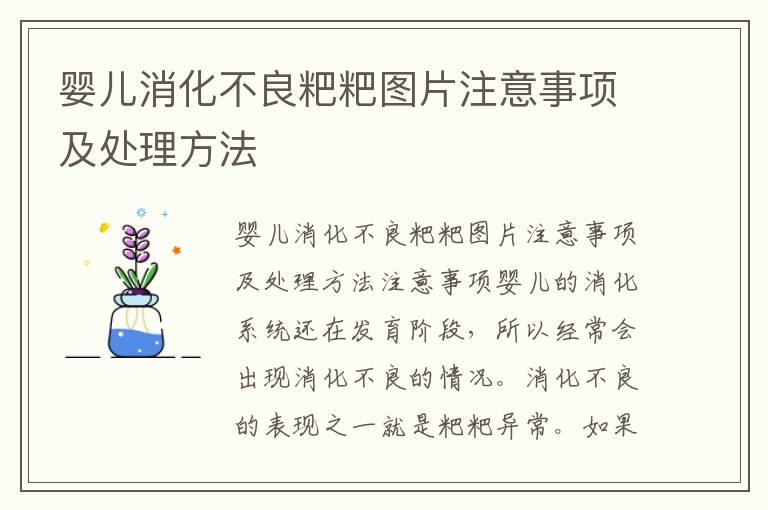 婴儿消化不良粑粑图片注意事项及处理方法