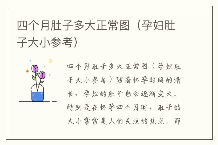 四个月肚子多大正常图（孕妇肚子大小参考）